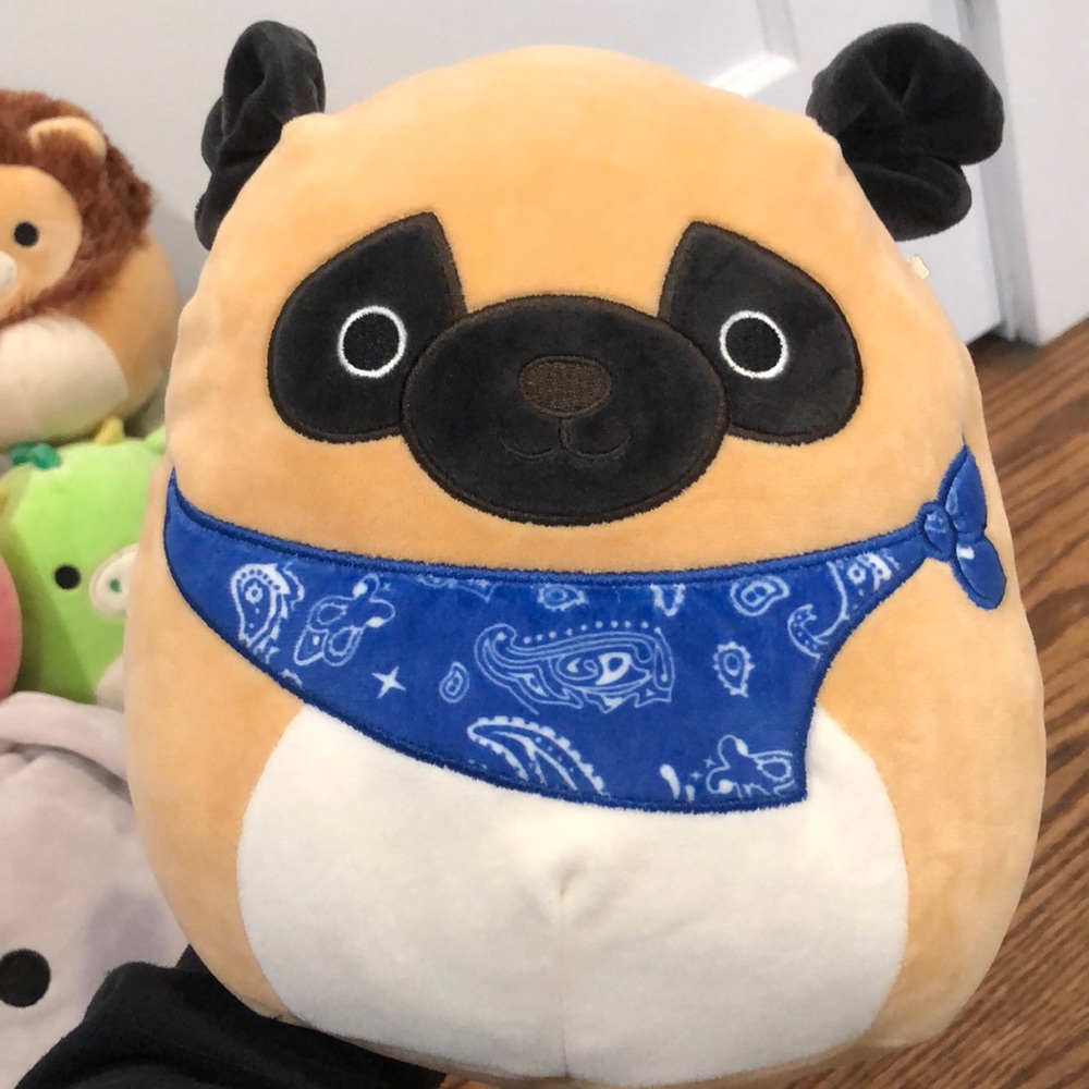 Bulldog squishmallow w/ bandana